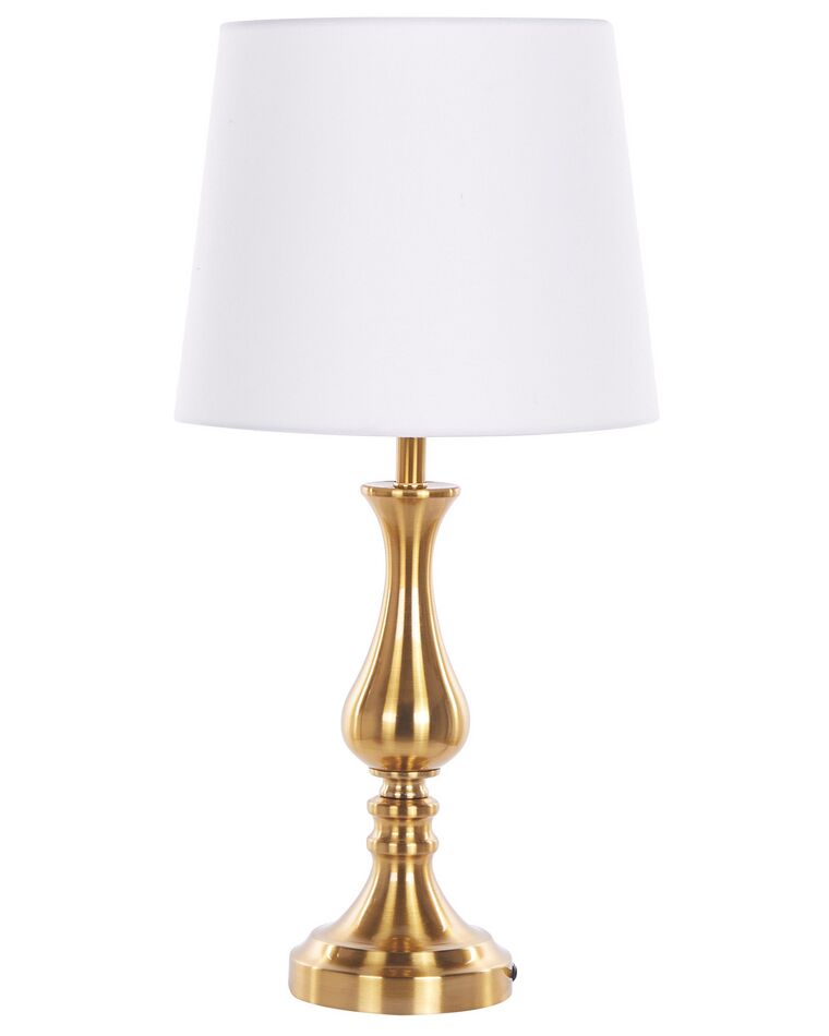 Lampe à poser dorée et blanche 63 cm HODMO_725817