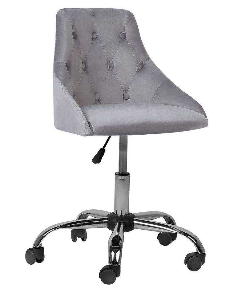 Sametová kancelářská židle šedá PARRISH_732439