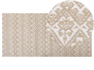 Teppich Jute beige 80 x 150 cm geometrisches Muster Kurzflor ATIMA