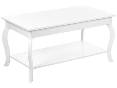 Table basse blanche avec étagère HARTFORD
