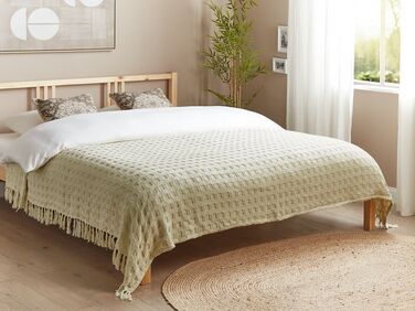 Cotton Bedspread 200 x 220 cm White BERE