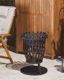 Tulisija teräs musta 72 x 49 x 49 cm PULO