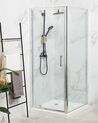 Cabine de duche em alumínio prateado e vidro temperado 90 x 90 x 185 cm DARLI_789051