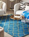 Teppich marineblau/gold 140 x 200 cm marokkanisches Muster YELKI_762520