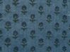 Set of 2 Velvet Cushions Floral Motif with Tassels 45 x 45 cm Dark Blue RIBES_838242