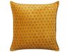 Coussin décoratif avec motifs soleil en velours 45 x 45 cm jaune RAPIS_838457
