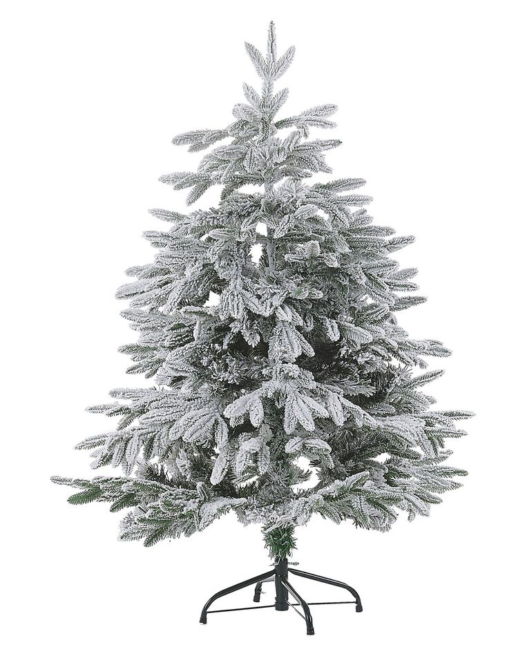 Zasněžený umělý vánoční stromek 120 cm bílý BASSIE_783321