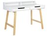 Psací stůl se 2 zásuvkami a policí 110 x 58 cm světlé dřevo/bílý BARIE_844706