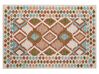 Teppich Wolle mehrfarbig 140 x 200 cm geometrisches Muster Kurzflor ERMENEK_836598