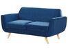 Velvet 2-Seater Sofa Cover Blue BERNES_792923