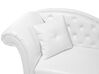 Left Hand Faux Leather Chaise Lounge White LATTES_681438