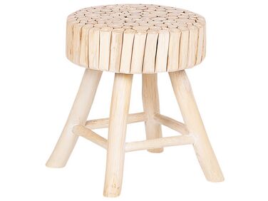 Mesa de noche de madera de teca clara ⌀ 35 cm NAMPA