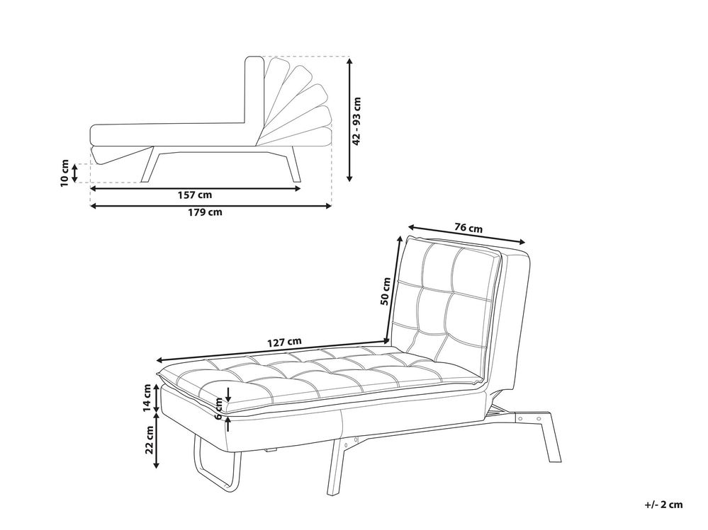 Chaise store lounge size