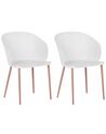 Conjunto de 2 sillas de comedor blanco/madera clara BLAYKEE_783876