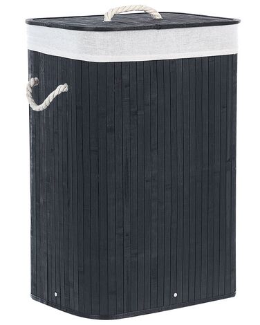 Korb mit Deckel Bambusholz schwarz rechteckig KOMARI