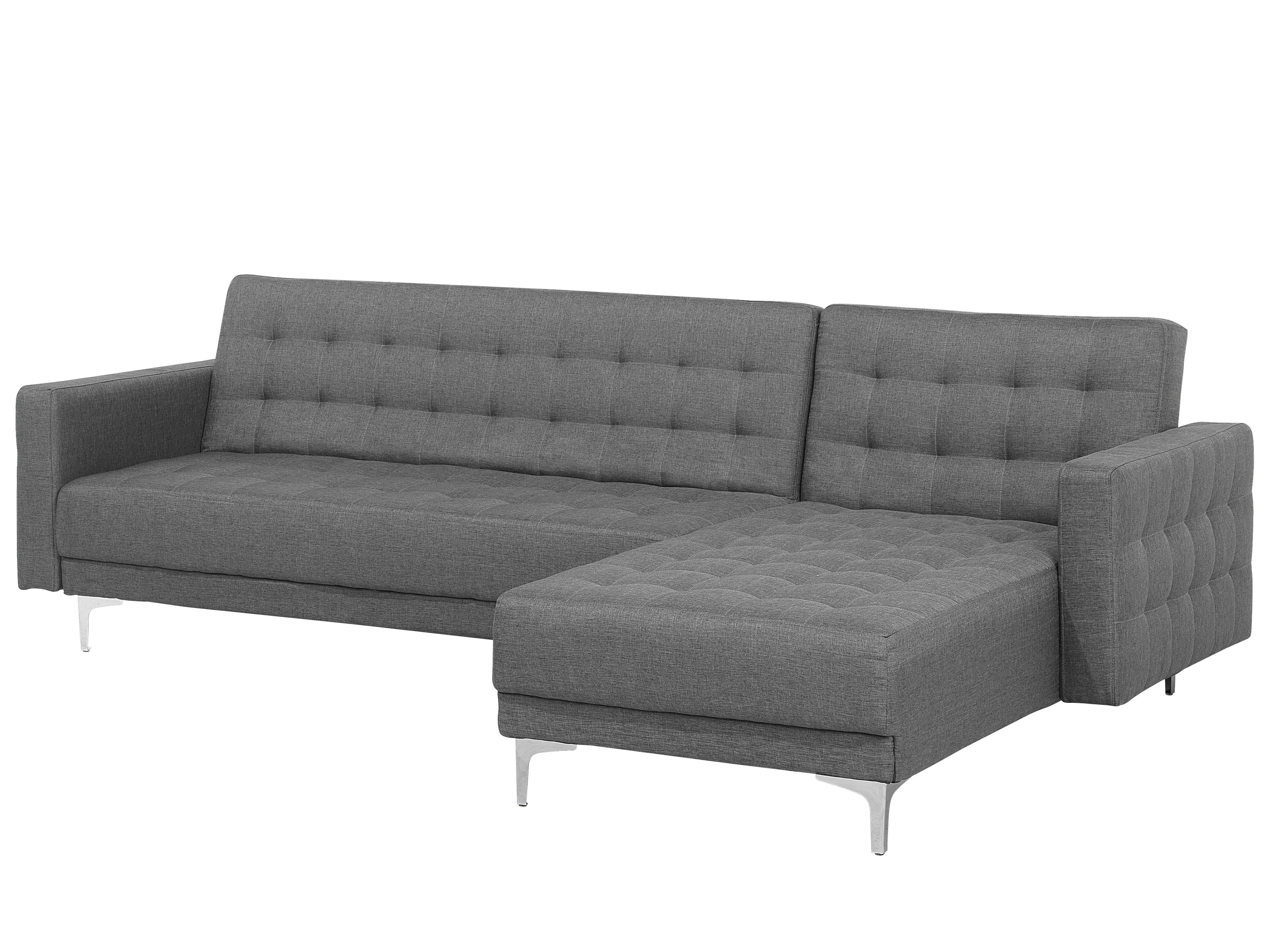 Left Hand Fabric Corner Sofa Grey ABERDEEN Beliani.co.uk