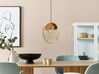 Metal Pendant Lamp Gold with Light Wood BARGO_872864