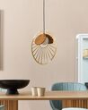 Metal Pendant Lamp Gold with Light Wood BARGO_872864