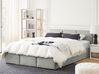 Zamatová posteľ s úložným priestorom 160 x 200 cm svetlosivá BOUSSE_862558