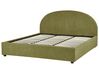 Łóżko z pojemnikiem boucle 180 x 200 cm zielone oliwkowe VAUCLUSE_913157