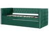 Výsuvná postel v zeleném sametu 90 x 200 cm GASSIN_779281