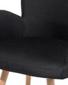 	Conjunto de 2 sillas de comedor de poliéster negro/madera clara BROOKVILLE_696190