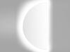 Półokrągłe lustro ścienne LED 50 x 100 cm srebrne LOUE_894358