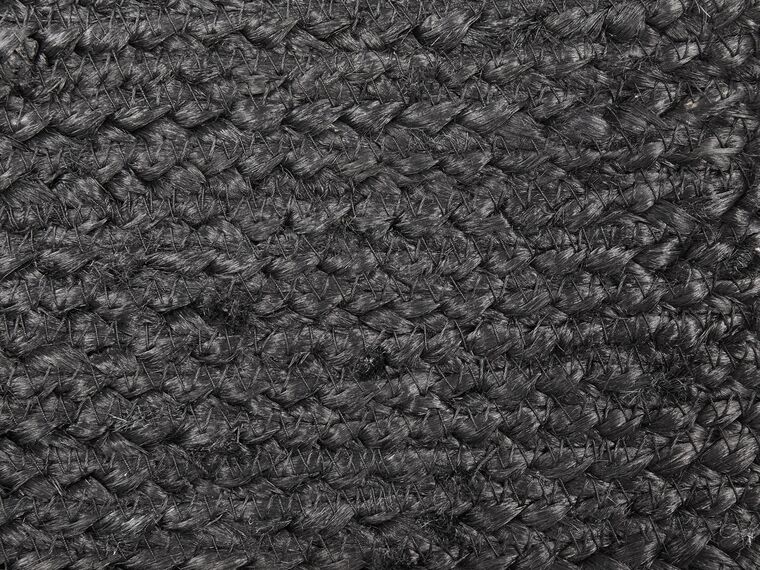 Pouf Jute schwarz 45 x 45 x 30 cm DHADAR Beliani.at