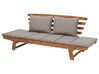 Sofa ogrodowa 165/210 cm drewniana jasna z regulowanymi podłokietnikami PORTICI _735676