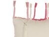 Conjunto de 2 cojines de algodón rosa con borlas 45 x 45 cm BISTORTA_888159