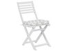 Table et 2 chaises de jardin blanches avec coussins vert menthe FIJI_764353