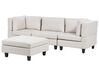 3-Seater Modular Fabric Sofa with Ottoman Light Beige UNSTAD_891100