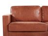 Conjunto de sofá e poltrona com 4 lugares em pele sintética castanha dourada SAVELEN_779218