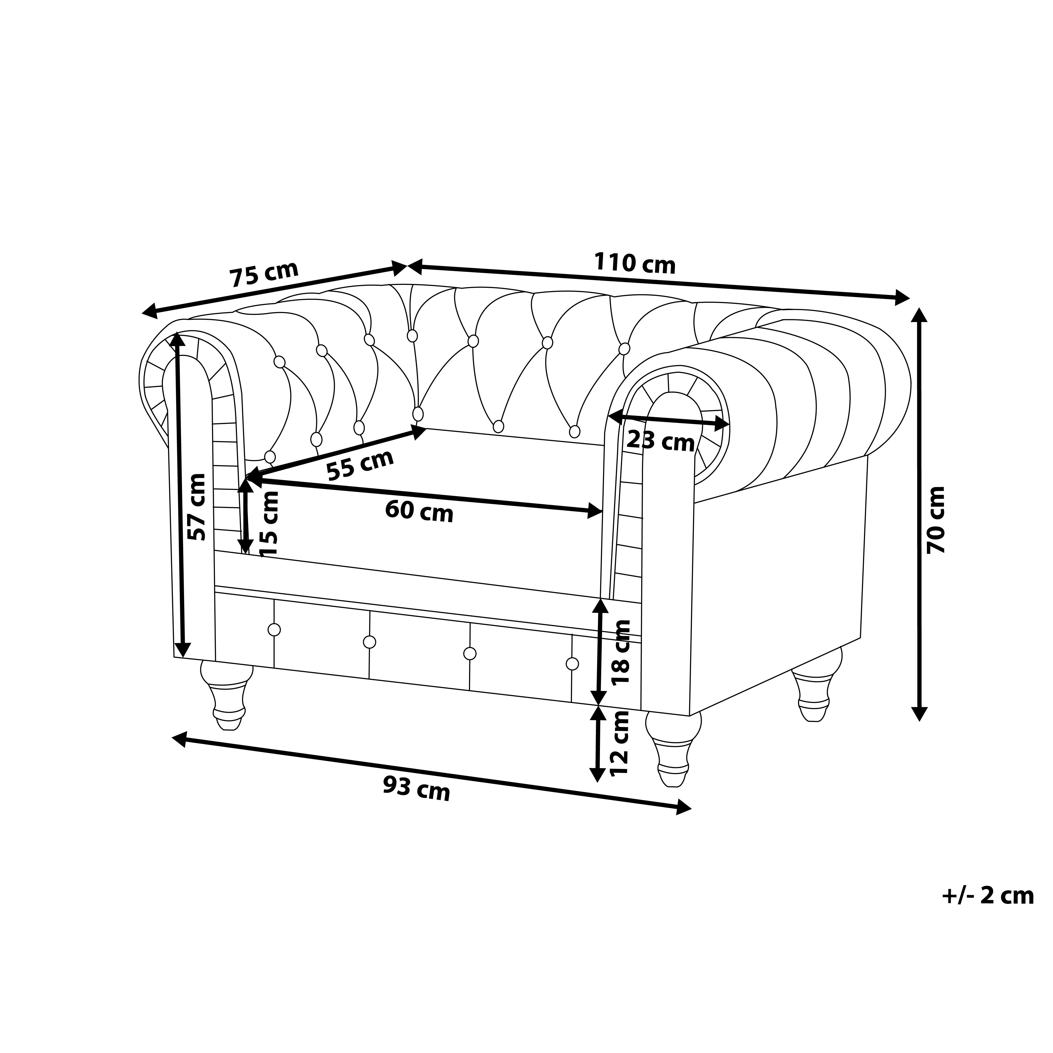 Fotel szary CHESTERFIELD
