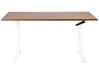 Adjustable Standing Desk 160 x 72 cm Dark Wood and White DESTINES_898829