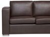 Conjunto de sofás com 6 lugares em pele castanha HELSINKI_740930