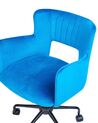 Zamatová kancelárska stolička modrá SANILAC_855194