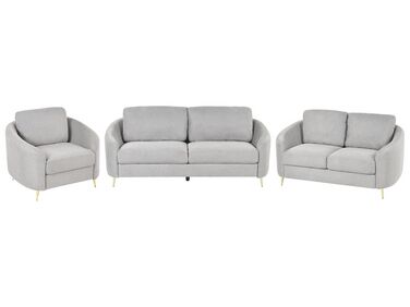 Conjunto de sofás com 6 lugares em tecido cinzento TROSA