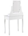 5 Drawers Dressing Table with Rectangular Mirror and Stool White RAYON _786331