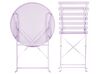 Balkongset av bord och 2 stolar violett FIORI_814894