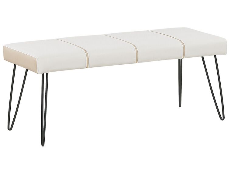 Faux Leather Bedroom Bench White BETIN_789037