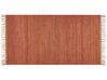 Tappeto iuta rosso chiaro e marrone 80 x 150 cm LUNIA_846266