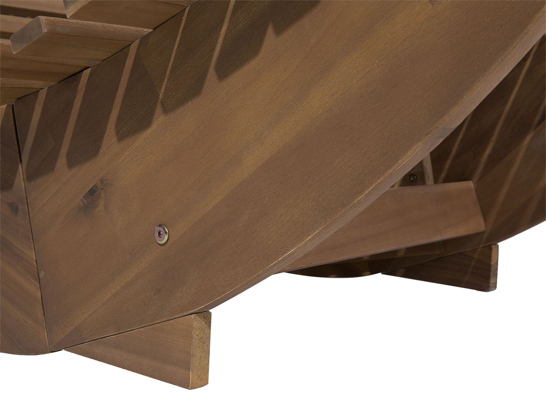 Gartenliege Akazienholz hellbraun Auflage blau BRESCIA | Beliani.de