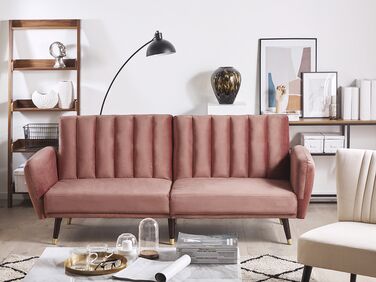 Velvet Sofa Bed Pink VIMMERBY