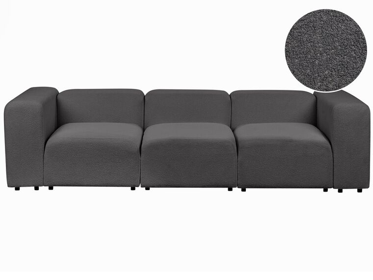 3 Seater Modular Boucle Sofa Dark Grey FALSTERBO_915137