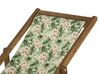 Lot de 2 chiliennes en bois clair et tissu motif floral vert et rose ANZIO_819556