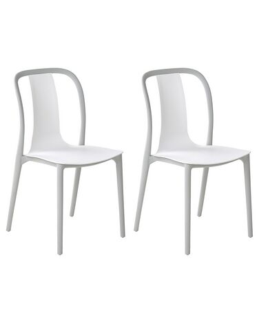 Set of 2 Garden Chairs White and Grey SPEZIA 
