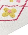 Kinderteppich Baumwolle weiss / rosa 80 x 150 cm geometrisches Muster Kurzflor CAVUS_839825