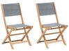 Set of 2 Acacia Garden Folding Chairs Light Wood  CESANA_742402