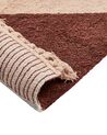 Cotton Area Rug Striped 140 x 200 cm Brown and Beige XULUF_906849